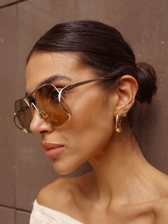Miu Miu Women Sunglasses Gold Yellow Pilot MUA55S 5AK10R NEW AUTHENTIC main image 13